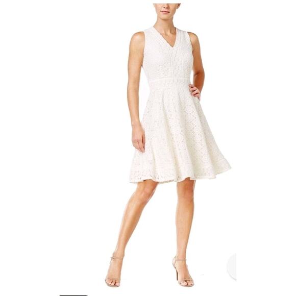 NWT Charter Club Lace Fit & Flare Dress Size XL Vintage Cream - Picture 11 of 12